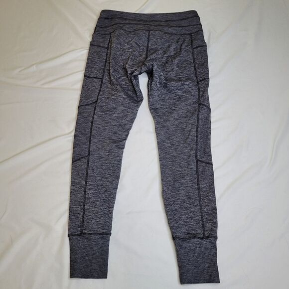 L ATHLETA GRAY BLACK JOGGERS LEGGINGS EXCURSION w/ POCKETS LARGE - Picture 8 of 11